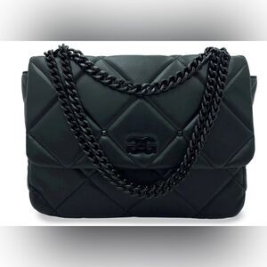 Chic Black Quilted Shoulder Bag with Chain Strap